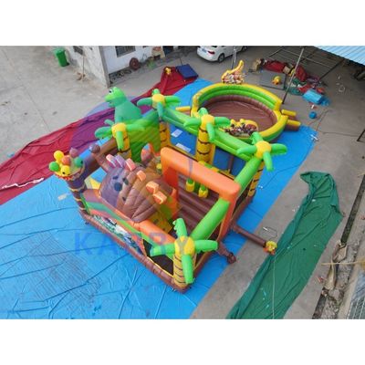 Εμπορικός βαθμός Dino Park Air Bounce House Combo Slide Bouncers Jumpers για παιδιά