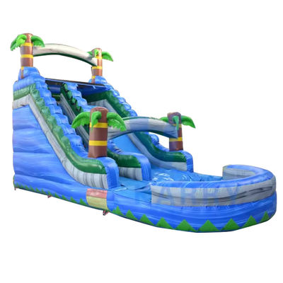 Μονάδα κατοικίας Unisex Blue Palm Tree Water Slide Πνευματώδης με πισίνα