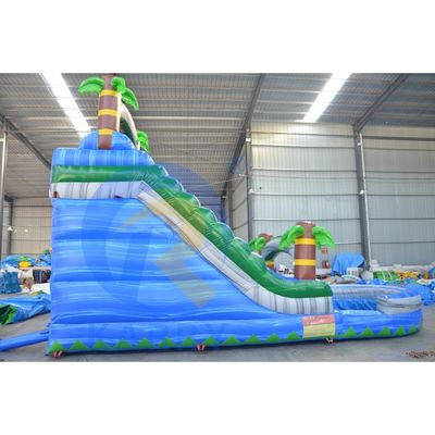 Μονάδα κατοικίας Unisex Blue Palm Tree Water Slide Πνευματώδης με πισίνα