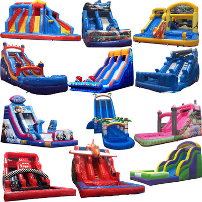 Μονάδα κατοικίας Unisex Blue Palm Tree Water Slide Πνευματώδης με πισίνα