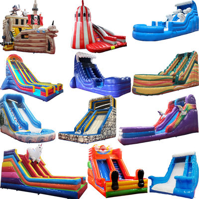 Unsix PVC Adult Size Jumping Slide Μακρύ και Μεγάλο Πυροβόλο υδατικό διαδρόμιο με τερματοφύλακα