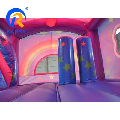 PVC Rainbow Unicorn φουσκωτό σπίτι με φουσκωτή γλάστρα πισίνας και 3 σε 1 παιχνίδι