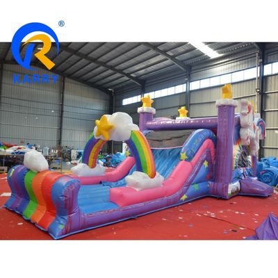 PVC Rainbow Unicorn φουσκωτό σπίτι με φουσκωτή γλάστρα πισίνας και 3 σε 1 παιχνίδι