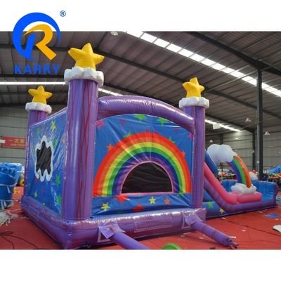 PVC Rainbow Unicorn φουσκωτό σπίτι με φουσκωτή γλάστρα πισίνας και 3 σε 1 παιχνίδι