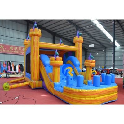 Κάρυ Εμπορικό Κάστρο Slide Combo Κίτρινο Μαγικό Χρώμα Bounce House για ενήλικες και παιδιά