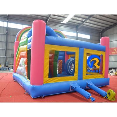 Παιδική υπαίθρια παιδική χαρά Εμπορικό Combo Bounce House Νερό Διπλό Slide φουσκωτό κάστρο