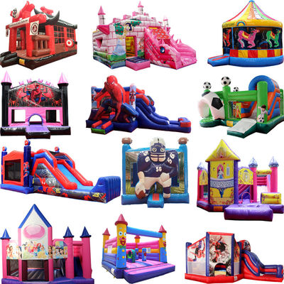 Παιδική υπαίθρια παιδική χαρά Εμπορικό Combo Bounce House Νερό Διπλό Slide φουσκωτό κάστρο