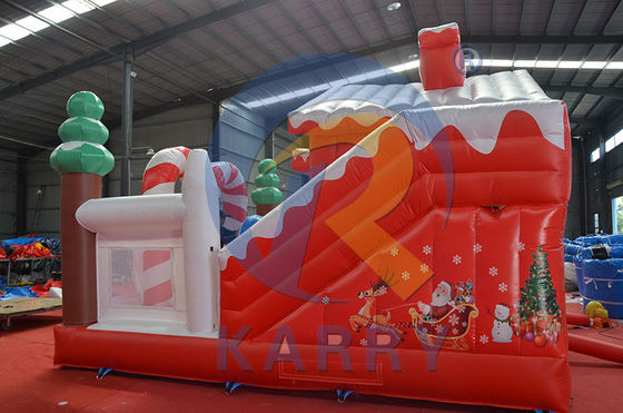 Χριστουγεννιάτικο δέντρο συνδυασμός Bouncy Slide Inflatable Castle Slider για εξωτερική διασκέδαση παιδικής χαράς