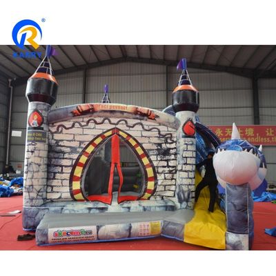 Unisex Custom Colorful PVC Inflatable Bouncy Castle with Slide Μεγάλο σχέδιο δράκου
