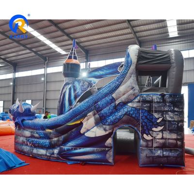 Unisex Custom Colorful PVC Inflatable Bouncy Castle with Slide Μεγάλο σχέδιο δράκου