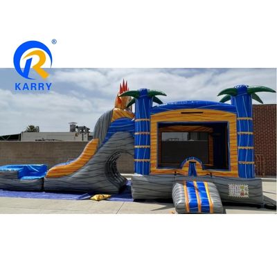 Θαλάσσια Ναυτιλία PVC Palm Tree Bouncy Castle Slide Combo Inflatable Bounce House με Slide