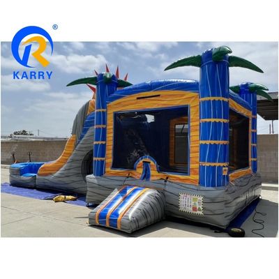 Θαλάσσια Ναυτιλία PVC Palm Tree Bouncy Castle Slide Combo Inflatable Bounce House με Slide