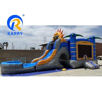 Θαλάσσια Ναυτιλία PVC Palm Tree Bouncy Castle Slide Combo Inflatable Bounce House με Slide
