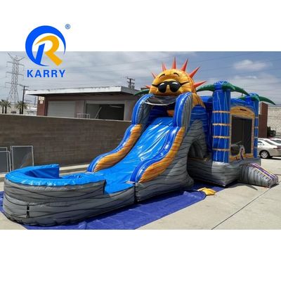 Θαλάσσια Ναυτιλία PVC Palm Tree Bouncy Castle Slide Combo Inflatable Bounce House με Slide