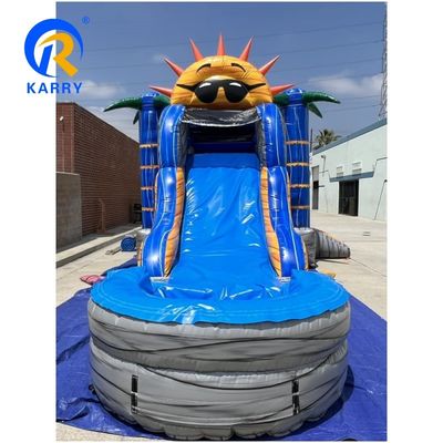Θαλάσσια Ναυτιλία PVC Palm Tree Bouncy Castle Slide Combo Inflatable Bounce House με Slide