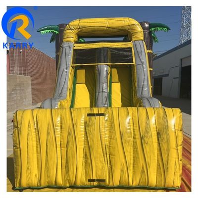 Προσαρμόσιμο Big Palm Tree Bouncy Castle Slide Combo με ατμοσφαιρική πισίνα και ανεμιστήρα