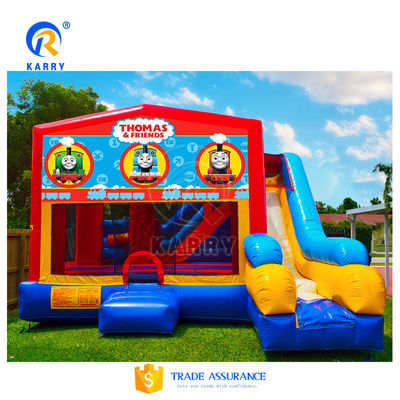 Τρεις καμηλοπάρκες συνδυασμός με εμπόδιο Air Bounce House Εμπορικό φουσκωτό