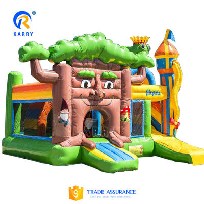Τρεις καμηλοπάρκες συνδυασμός με εμπόδιο Air Bounce House Εμπορικό φουσκωτό