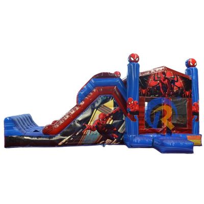 Unisex Spiderman Νερό φουσκωτό Bouncer Slide Combo με υγρή / ξηρή επιλογή