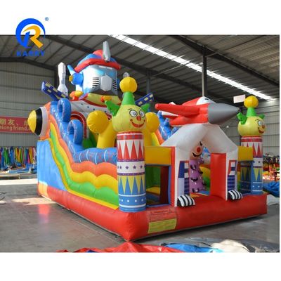Unisex εμπορικό φουσκωτό ρομπότ Castle Slide Combo με μικροσκοπικό πύλη πυραύλου