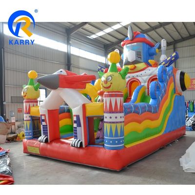 Unisex εμπορικό φουσκωτό ρομπότ Castle Slide Combo με μικροσκοπικό πύλη πυραύλου