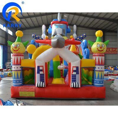 Unisex εμπορικό φουσκωτό ρομπότ Castle Slide Combo με μικροσκοπικό πύλη πυραύλου