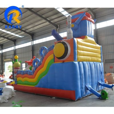 Unisex εμπορικό φουσκωτό ρομπότ Castle Slide Combo με μικροσκοπικό πύλη πυραύλου