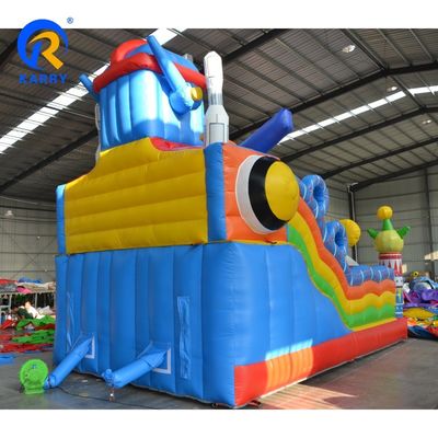 Unisex εμπορικό φουσκωτό ρομπότ Castle Slide Combo με μικροσκοπικό πύλη πυραύλου