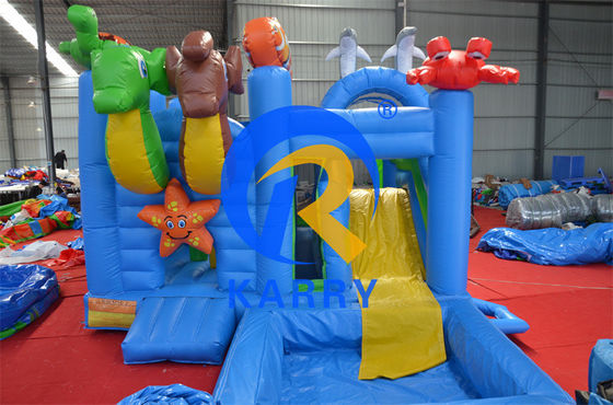 2024 16ft Jumping Inflatable Castle Slide Combo με πισίνα / Inflatable Bouncer Castle