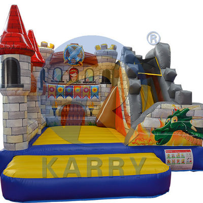 5x4m 18*16ft Blue Dinosaur Bouncy Castle Slide Combo με επαγγελματική υπηρεσία OEM