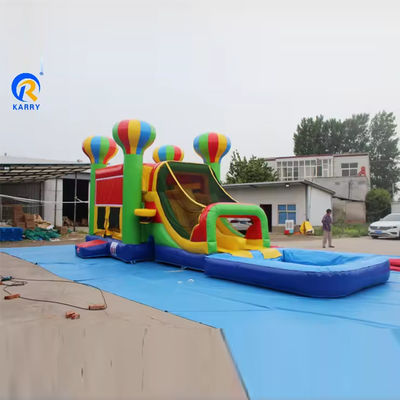 Παιδικά πλακάκια από PVC φουσκωτά κάστρα με πολύχρωμα μπαλόνια και αναπηρικό σπίτι