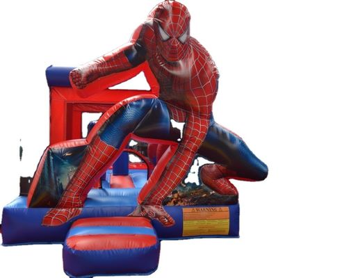 3D Spiderman Jumping Castle με Slide Inflatable Bounce Bed για εμπορική ενοικίαση