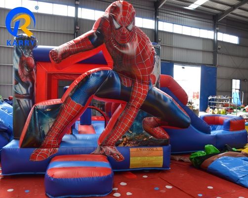 3D Spiderman Jumping Castle με Slide Inflatable Bounce Bed για εμπορική ενοικίαση