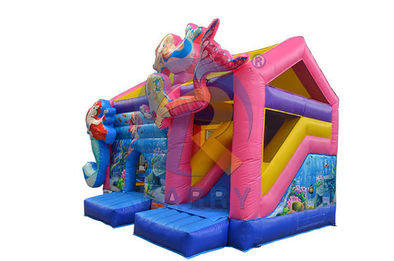 Φουσκωτή σχεδιασμός γοργόνα bouncer slide combo 2023 εμπορικό φουσκωτό σπίτι
