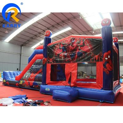 Προσαρμοσμένο χρώμα φουσκωτό άλμα κάστρο Spiderman Bouncy κάστρο με σύνθετο διαφάνειας