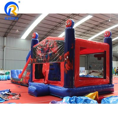 Προσαρμοσμένο χρώμα φουσκωτό άλμα κάστρο Spiderman Bouncy κάστρο με σύνθετο διαφάνειας