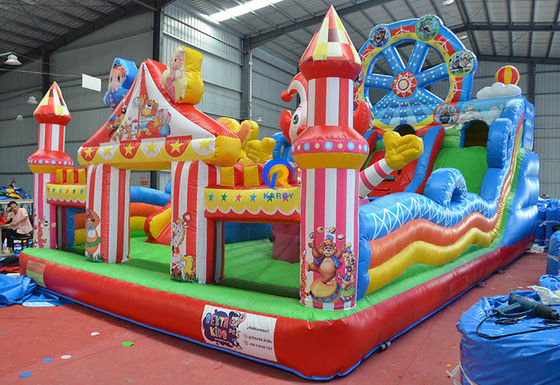 Πυροβόλο Combo Castle Slide με Ferris Wheel Jump Bounce House και Πορεία Περισσόντων