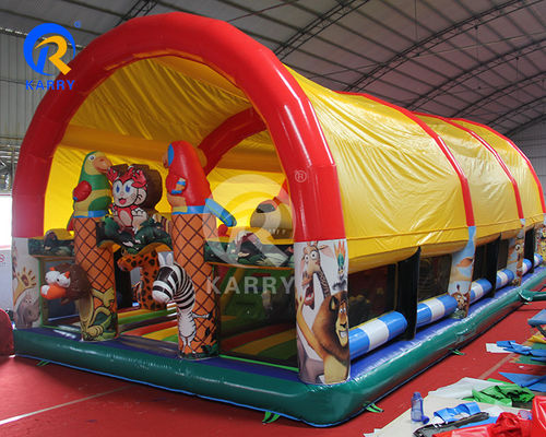 Μεγάλος υπαίθριος χώρος παιχνιδιών Fun City Inflatable Bouncy Castle Maze για παιδιά και ενήλικες
