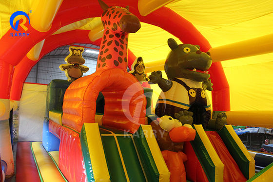 Μεγάλος υπαίθριος χώρος παιχνιδιών Fun City Inflatable Bouncy Castle Maze για παιδιά και ενήλικες