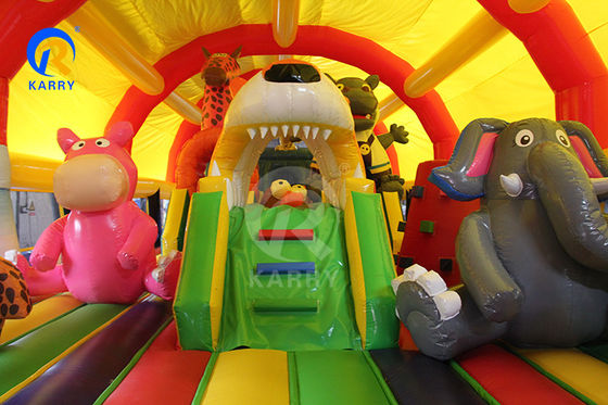 Μεγάλος υπαίθριος χώρος παιχνιδιών Fun City Inflatable Bouncy Castle Maze για παιδιά και ενήλικες