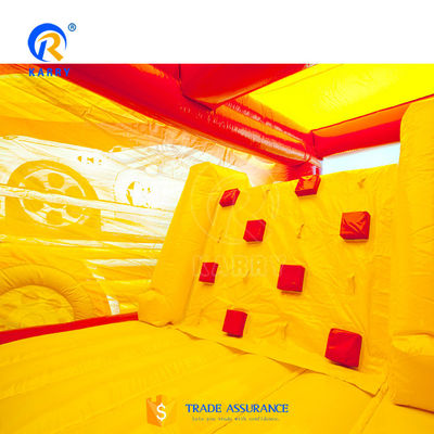 OEM αποδεκτό φουσκωτό Μεγάλο κόκκινο φορτηγό Castle Slide Combo για παιδιά με φουσκωτή και διαδρόμιο
