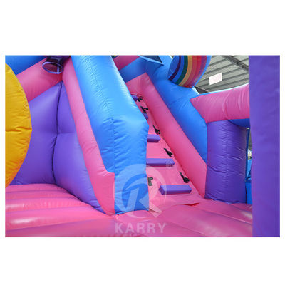 Εξωτερική διασκέδαση Εμπορική 0,55mm PVC Rainbow Unicorn φουσκωτή βουρτσούλα με υγρό ξηρό διαδρόμιο