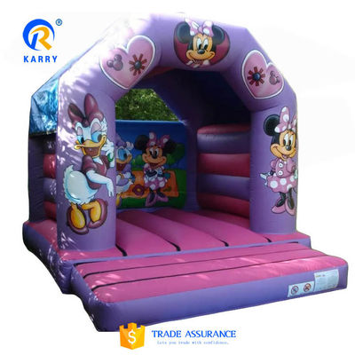 Γλυκοί χαρακτήρες καρτούν PORTABLE Bouncy Castle Purple Inflatable Jumping Bouncer Castle