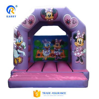 Γλυκοί χαρακτήρες καρτούν PORTABLE Bouncy Castle Purple Inflatable Jumping Bouncer Castle
