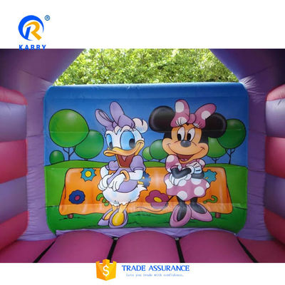 Γλυκοί χαρακτήρες καρτούν PORTABLE Bouncy Castle Purple Inflatable Jumping Bouncer Castle