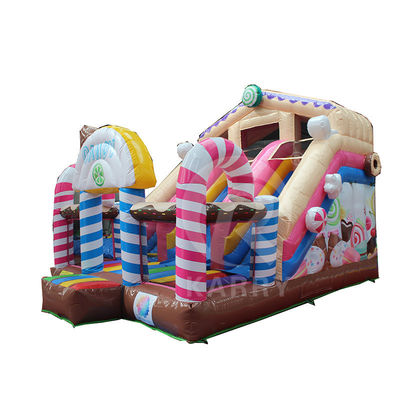 Πυροβόλο Καραμέλα Θέμα Κάστρο Bounce House Slide Combo με Blower και υλικό PVC