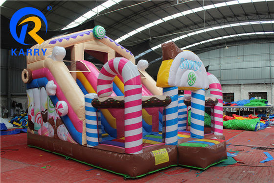 Πυροβόλο Καραμέλα Θέμα Κάστρο Bounce House Slide Combo με Blower και υλικό PVC
