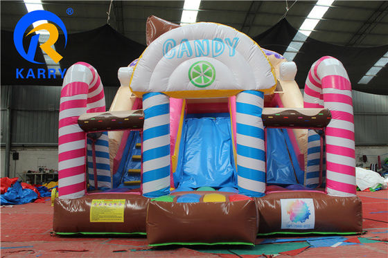 Πυροβόλο Καραμέλα Θέμα Κάστρο Bounce House Slide Combo με Blower και υλικό PVC