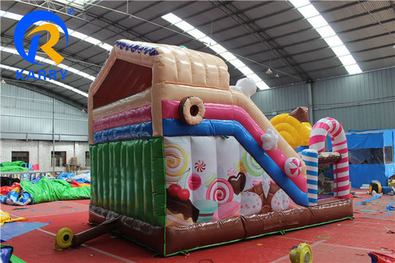 Πυροβόλο Καραμέλα Θέμα Κάστρο Bounce House Slide Combo με Blower και υλικό PVC
