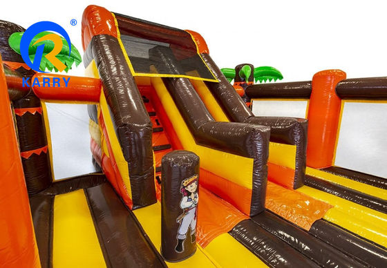 Εξωτερική ψυχαγωγία Unisex PVC φουσκωτό αναπηρικό κάστρο με σχεδιασμό πειρατικού πλοίου